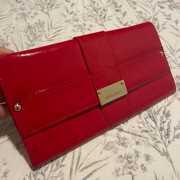Jimmy Choo Red Leather Clutch